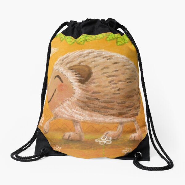 Happy Hedgehog Drawstring Bag