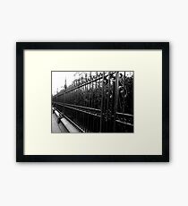Black fence Framed Print