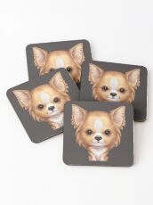 Longhaired Chihuahua Coasters Redbubble