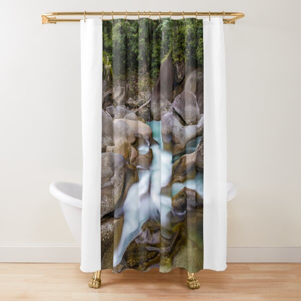Water and rock III Shower Curtain
