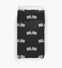 Checkered flagged crossed finish line race Duvet Cover