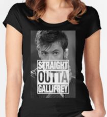 Straight Outta Gallifrey- TENNANT Women's Fitted Scoop T-Shirt