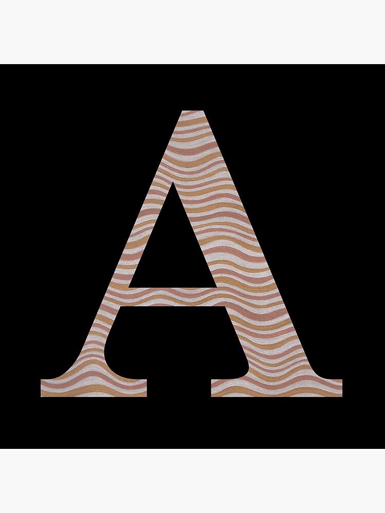 Letter A Metallic Look Stripes Silver Gold Copper by theartofvikki