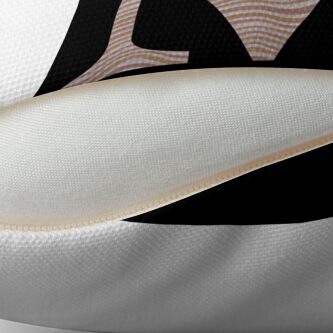 Alternate view of Letter M Metallic Look Stripes Silver Gold Copper Throw Pillow