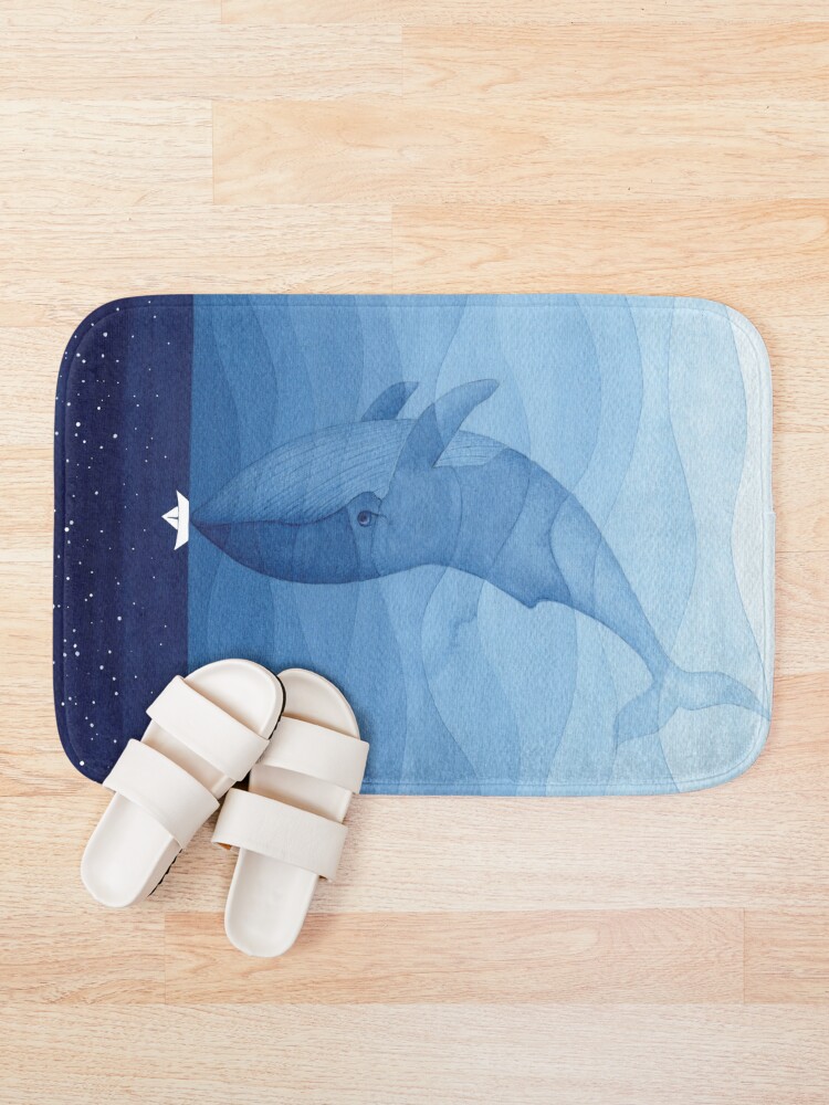 Alternate view of Blue whale, sea animal Bath Mat