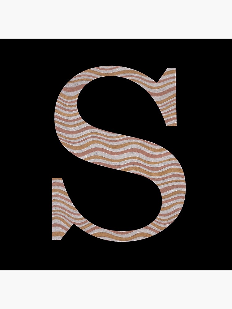 Letter S Metallic Look Stripes Silver Gold Copper by theartofvikki