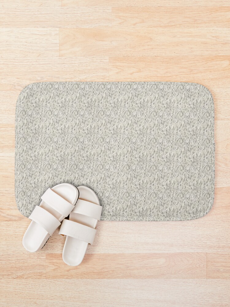 "Furry White" Bath Mat by implexity Redbubble