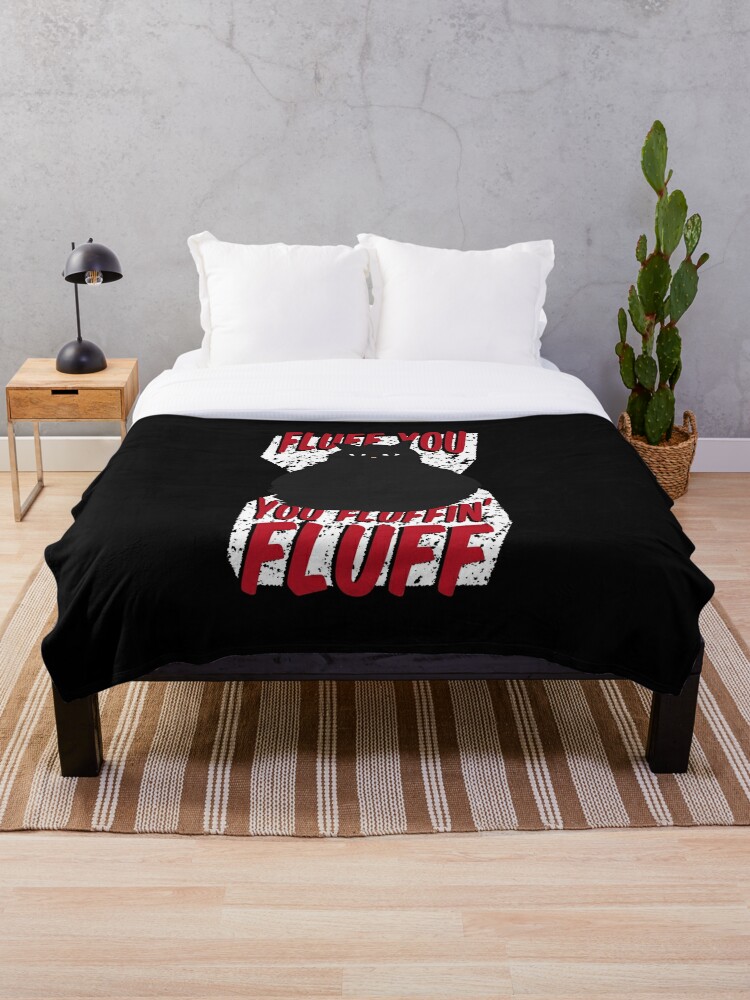 Chonky Black Fluffy Cat Throw Blanket By Boobear247 Redbubble