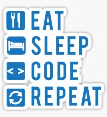 Eat Sleep Code Repeat BLUE Sticker