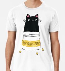 FUR ANTIDEPRESSANT. Nette Illustration der schwarzen Katze. Ein Geschenk für einen Haustierliebhaber. Premium T-Shirt