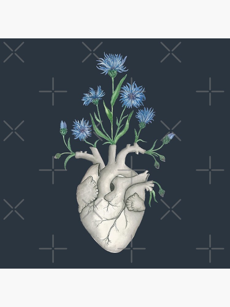 Floral Heart: Human Anatomy Cornflower Flower Christmas Gift by osuariumfloreus