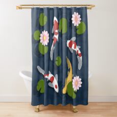 Japanese Koi Fish Pond Shower Curtain