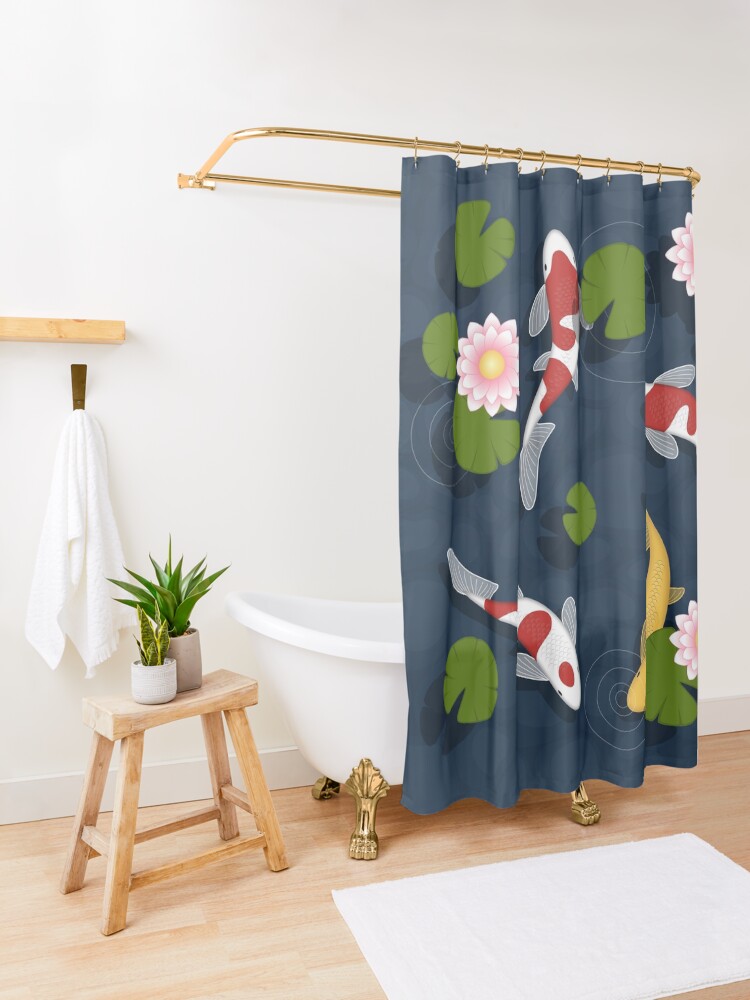 Alternate view of Japanese Koi Fish Pond Shower Curtain