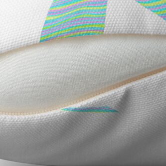 Alternate view of Letter N Neon Wavy Stripe Pattern Monogram Initial Throw Pillow