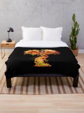 Fantasy Orange Fire Phoenix Rises From The Fiery Ashes Throw Blanket