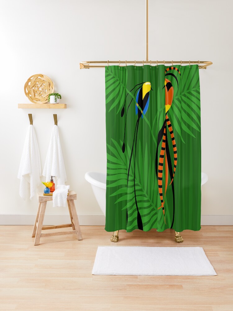 Birds Of Paradise Shower Curtain By Chibibikun Redbubble