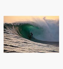 Sandy Ryan in a massive barrel at Shipstern Bluff in Tasmania Photographic Print