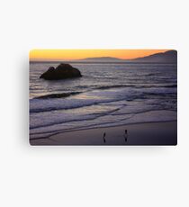 Runners on the Beach. San Francisco, Ocean Beach 2010 Canvas Print