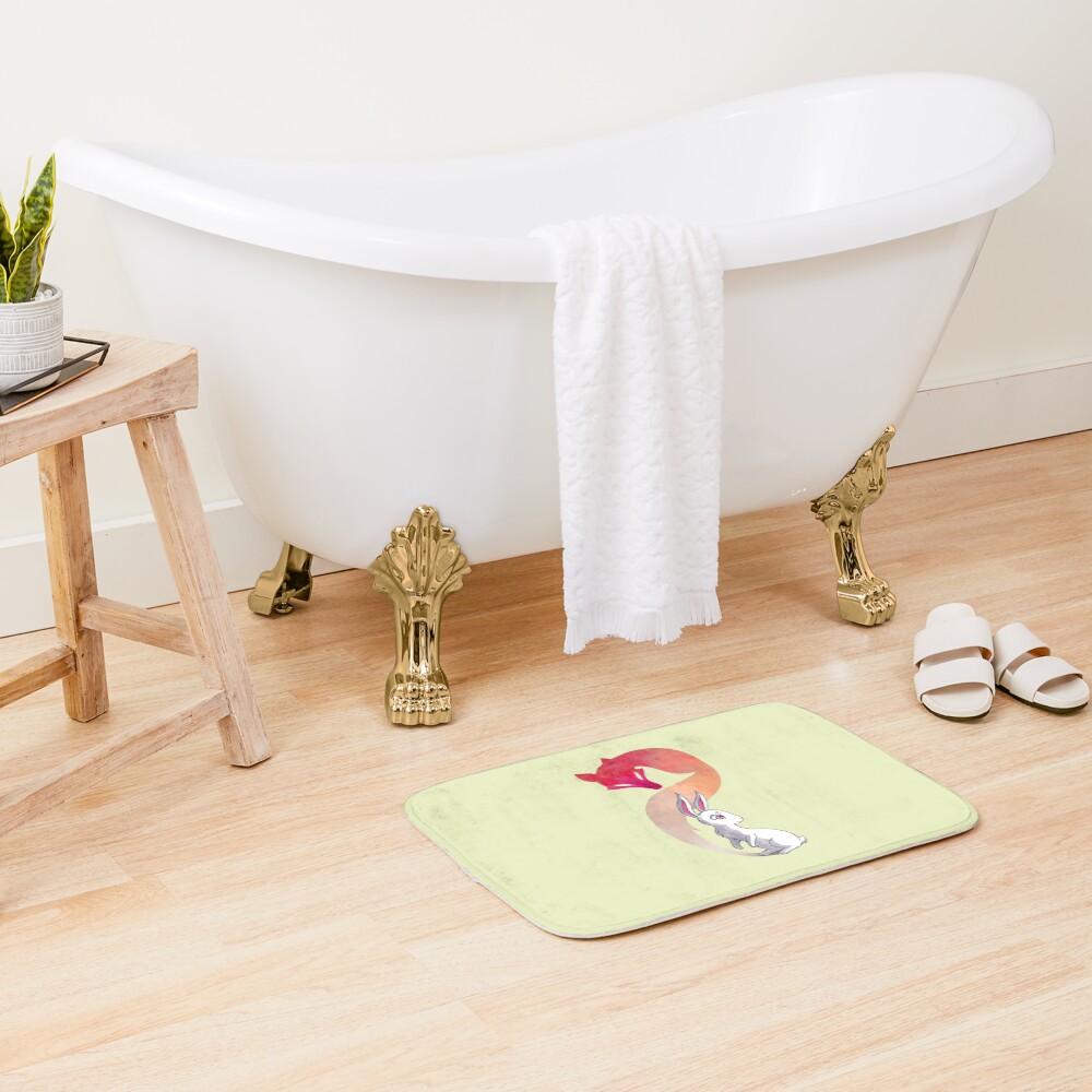 Rabbit and a Fox Bath Mat