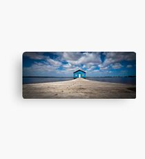 Blue Boat House Canvas Print