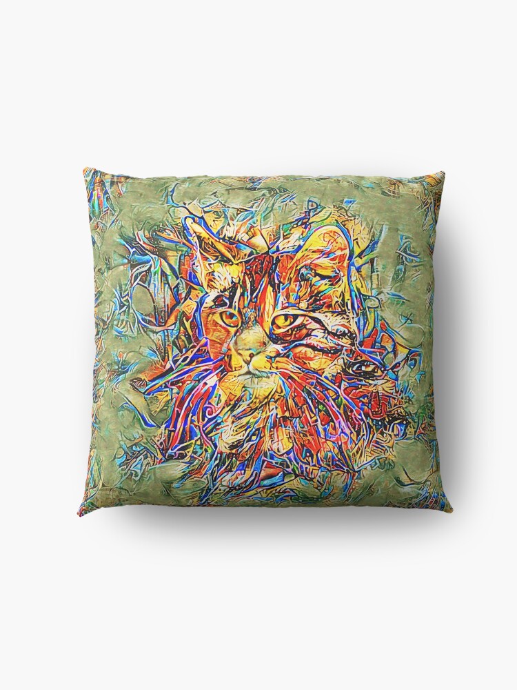 Alternate view of Ninja Cat. Deep Neural Networks #Art Floor Pillow