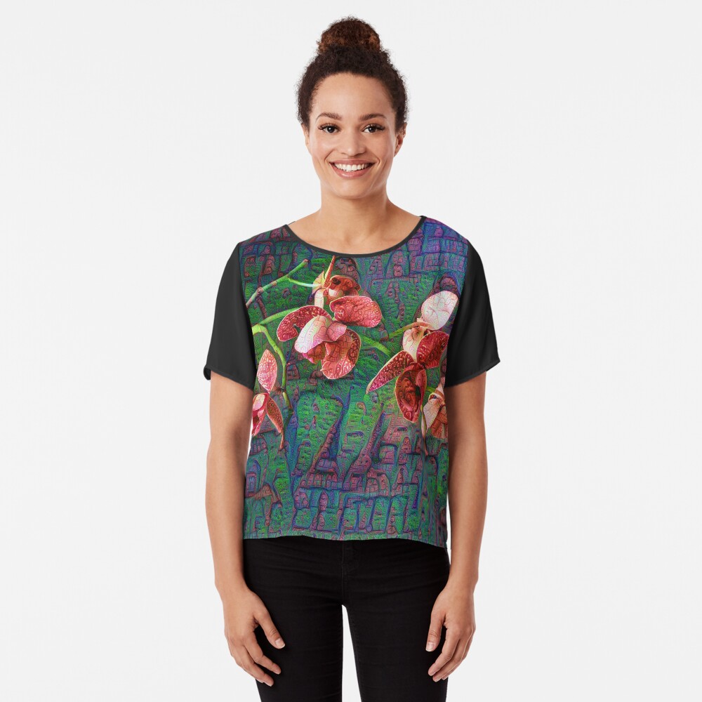 Phalaenopsis A #DeepDream Chiffon Top