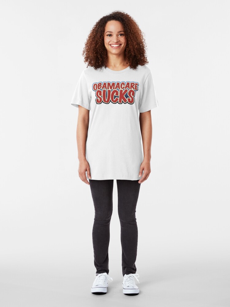 Alternate view of Obamacare Sucks Slim Fit T-Shirt