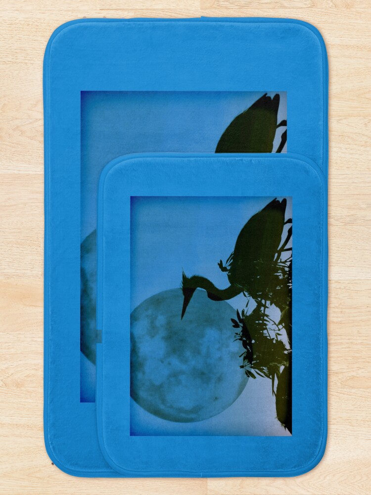 Alternate view of Blue Heron, Blue Moon Bath Mat