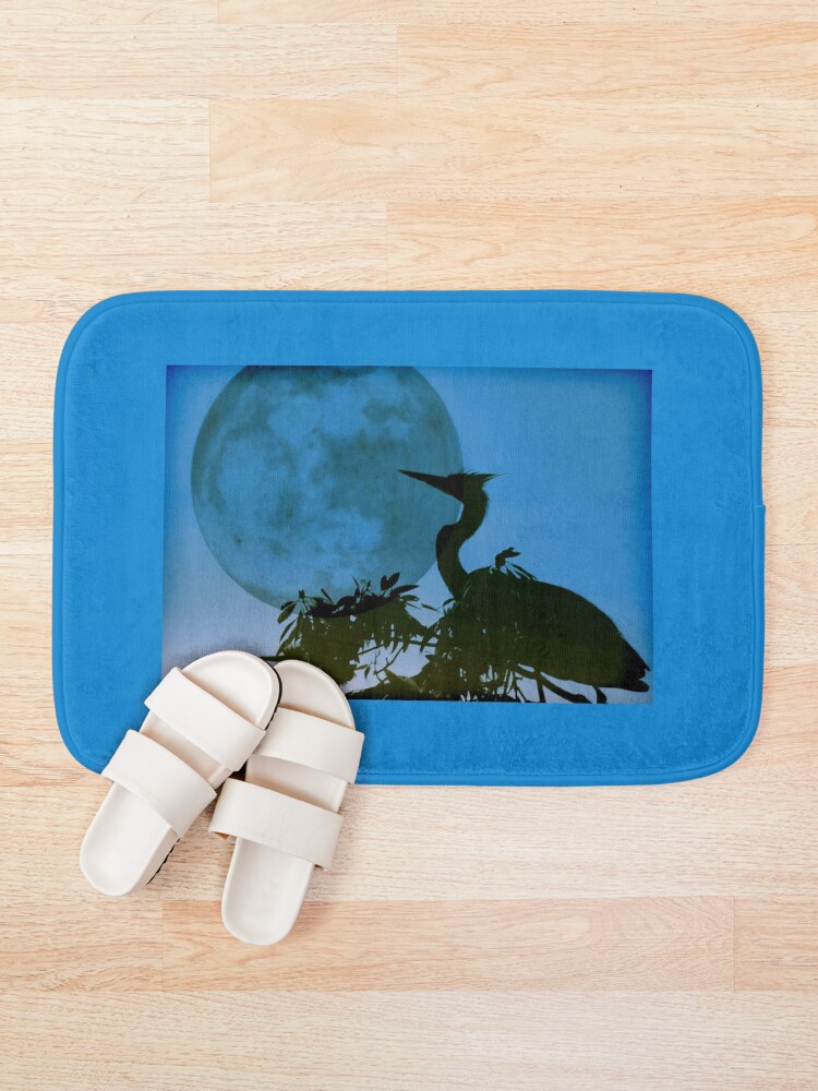 Alternate view of Blue Heron, Blue Moon Bath Mat