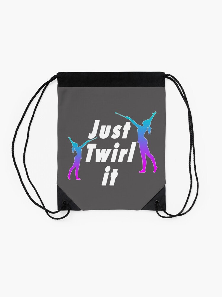 Alternate view of Top fun Baton Twirling Just Twirl it Gift Design Drawstring Bag