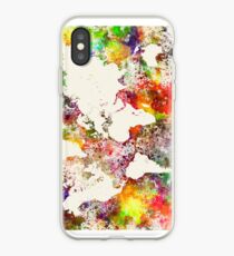 World map in watercolor iPhone Case