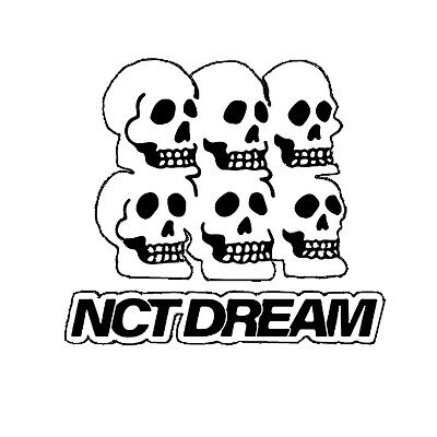 "NCT Dream We Boom Skulls Logo 6Dream Monochrome" by Aminahjpg | Redbubble