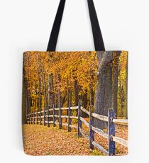 FENCE IN THE GOLDEN WOOD Tote Bag