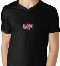 Pink Brat logo V-Neck T-Shirt