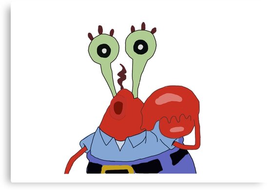 "Mr Krabs Creepy Sticker and Products" Canvas Print by gaylegend