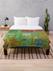 Zelda Link Map Throw Blanket