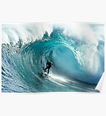 James Hollmer Cross on a monster at Shipstern Bluff Poster