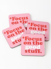 Posavasos Enfoque en las cosas buenas {Pink & Red Version}