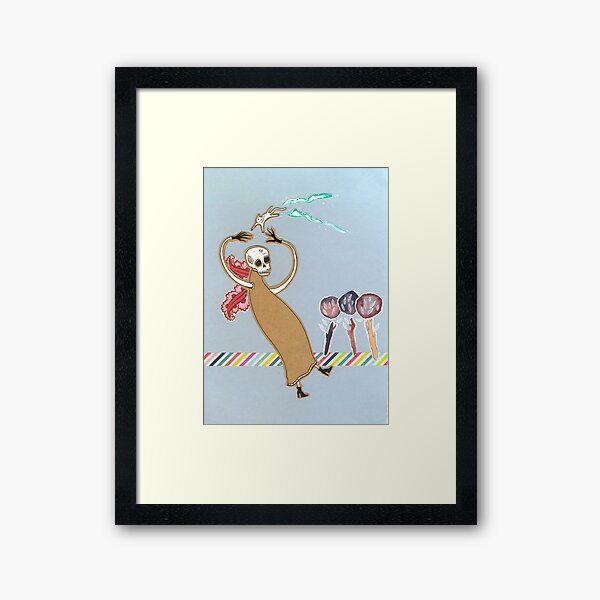 Death Meets Cat Framed Art Print