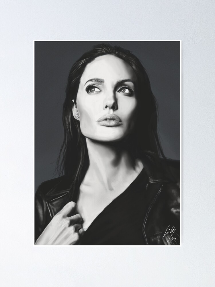 Angelina Jolie Poster By Lillycorradini Redbubble