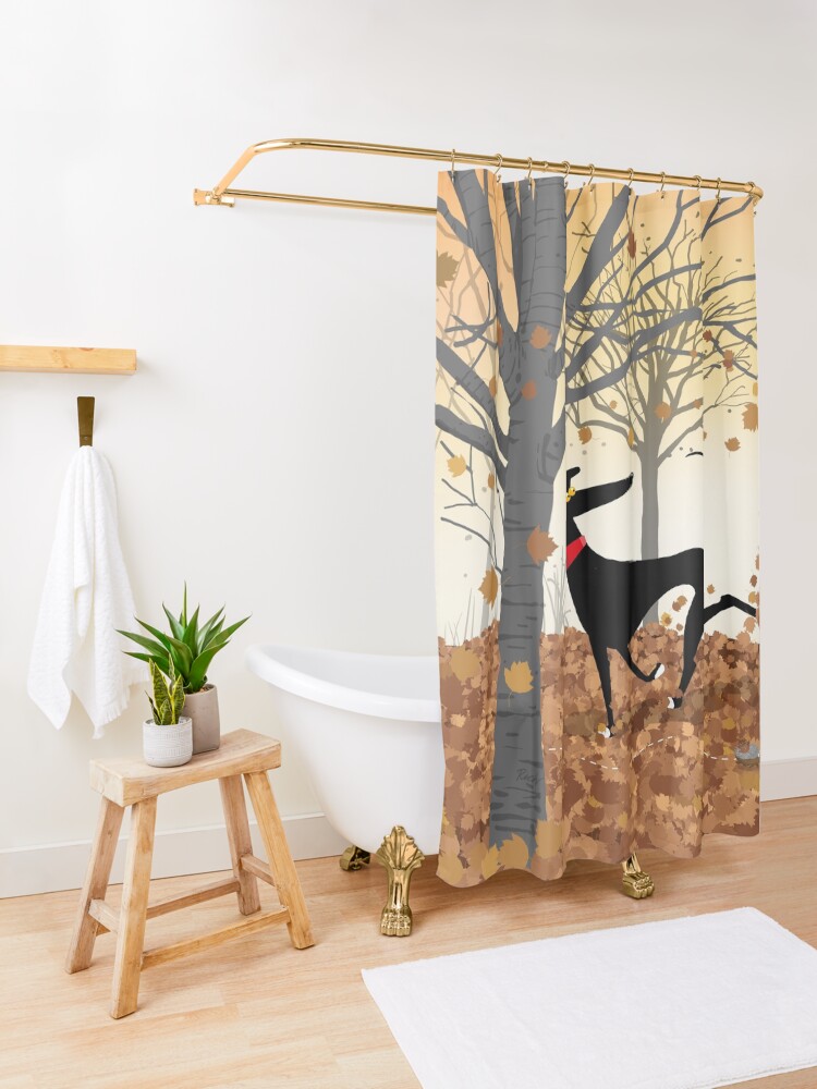 Alternate view of Autumn Hound Shower Curtain