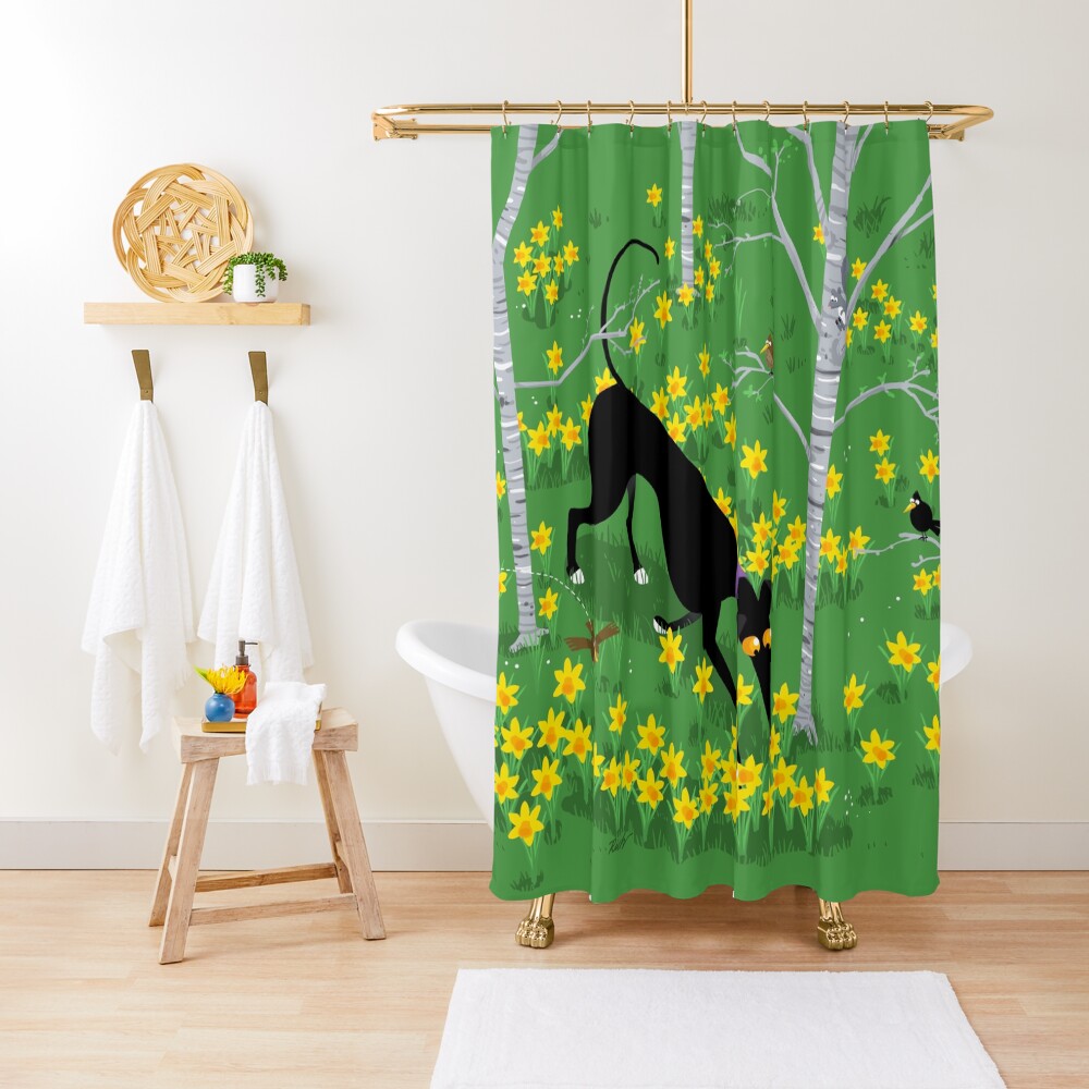 Daffodil Hound Shower Curtain