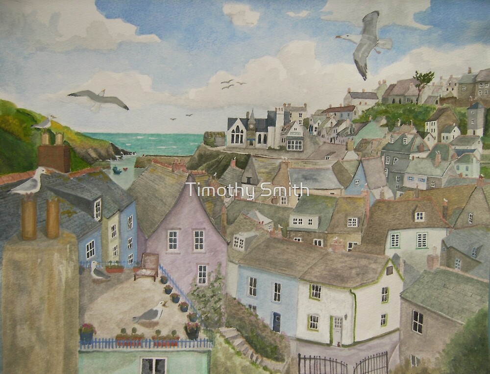""A Crow's Nest View of Port Isaac, Cornwall"" by Timothy Smith Redbubble