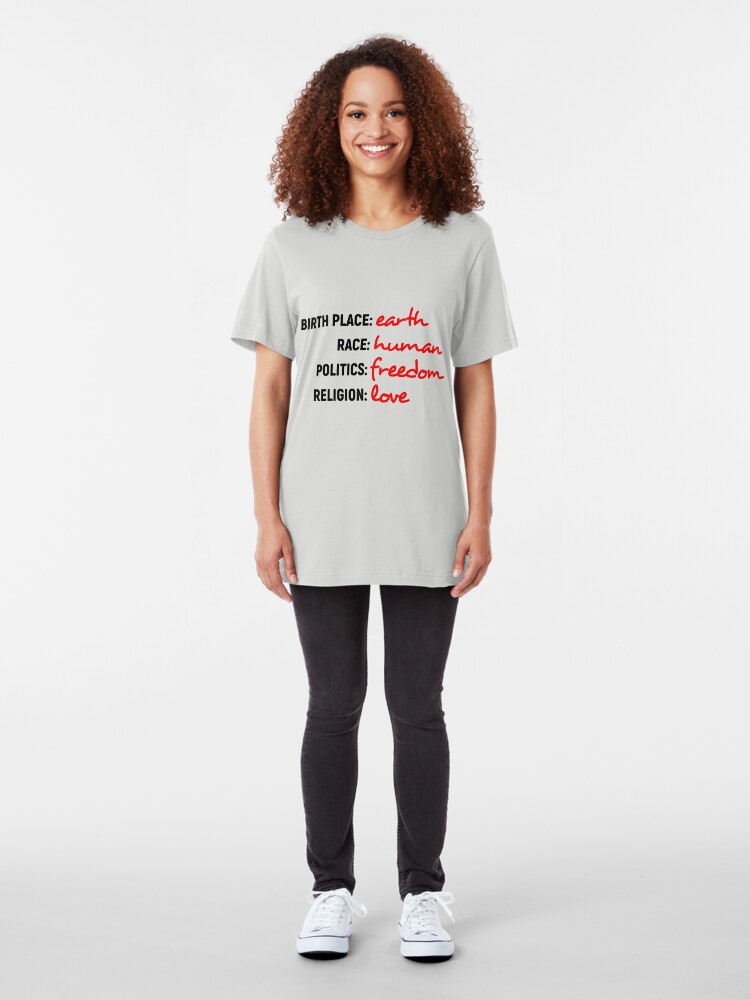 Alternative Ansicht von Bin nur ein Mensch Slim Fit T-Shirt