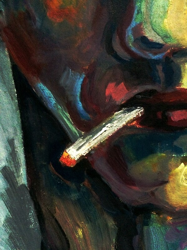 "Original Artwork Oil Painting. Smoking. " by kristiART Redbubble