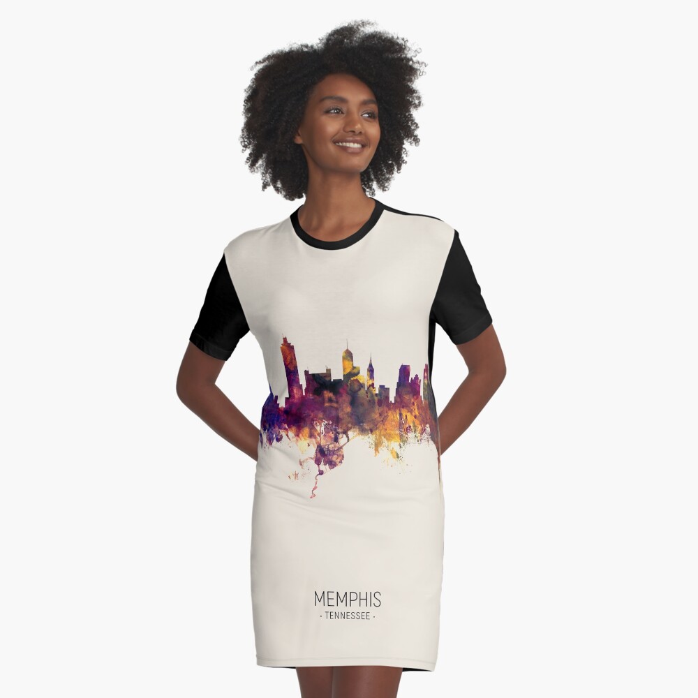 Memphis Tennessee Skyline Graphic T-Shirt Dress