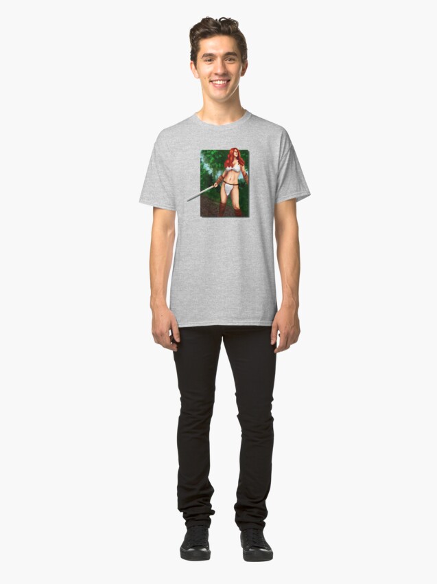Alternate view of Red Haired Barbarian Babe Classic T-Shirt