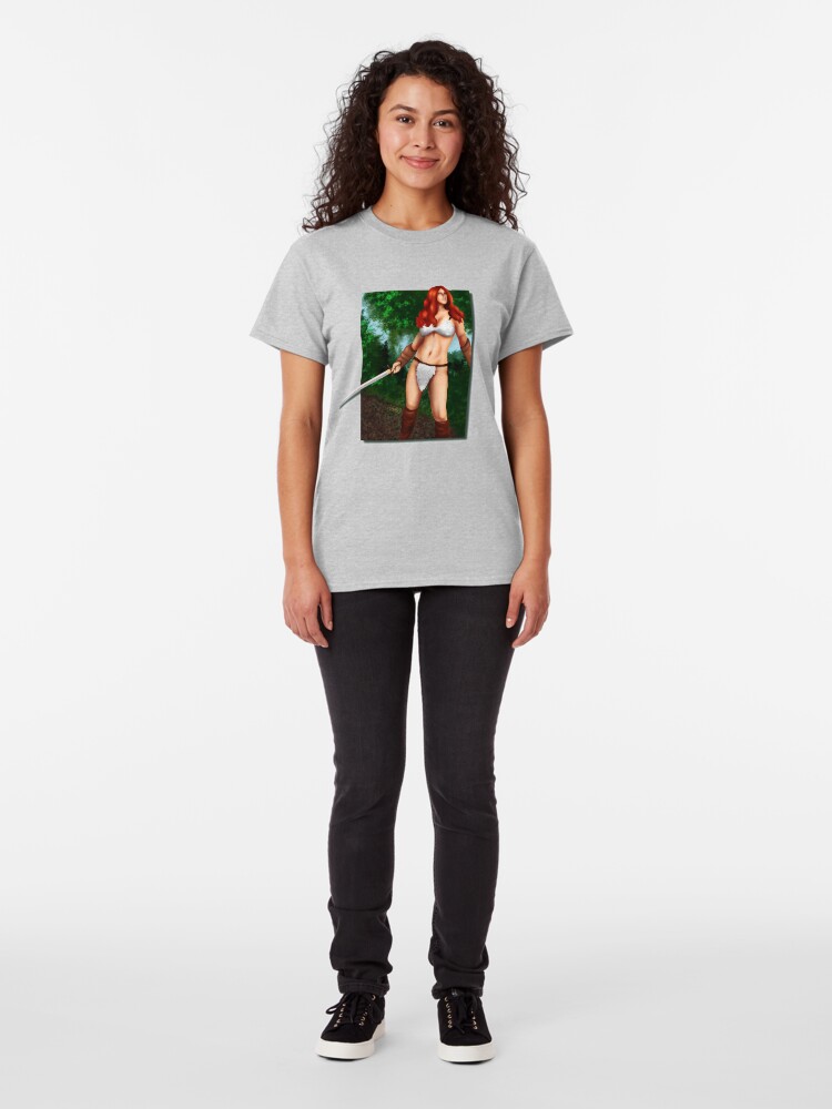 Alternate view of Red Haired Barbarian Babe Classic T-Shirt