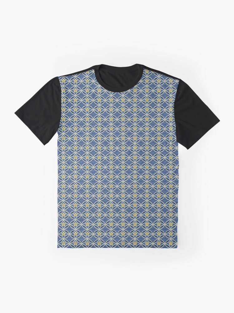 Alternate view of Asian Traditional Inspired in Blue and Gold Graphic T-Shirt