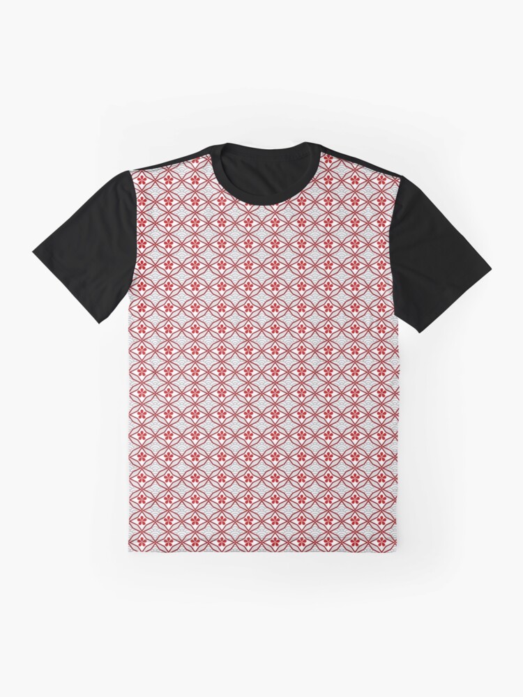 Alternate view of Asian Traditional Inspired in White and Red Graphic T-Shirt